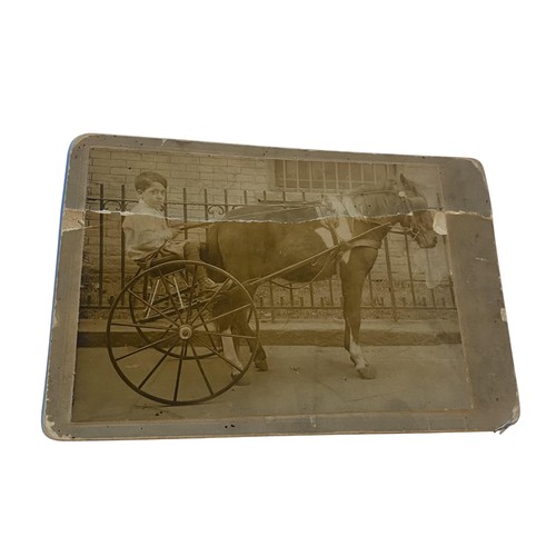 Vtg boy horse - horse, cart