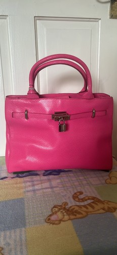 Fuchsia pink leather tote - fuchsia,