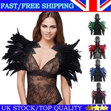 Gothic Natural Feather Collar Choker Shrug Shawl Shoulder Wrap Cape Decors