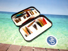 Wheatley black Ed alloy fly box & salmon tube flies. ref 881