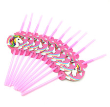 10 UNICORN STRAWS Pink