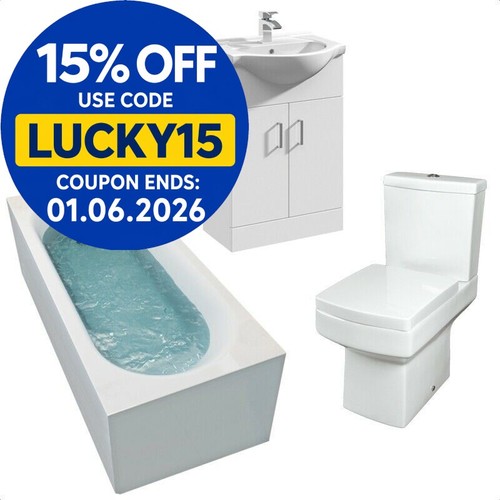 Bathroom suite 1700mm straight - bathroom,