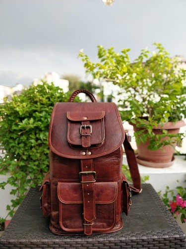 Bag vintage leather backpack - bag,