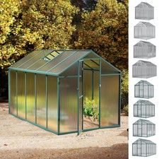 Walk-in Greenhouse Polycarbonate Panels Outdoor Grow House 4x6, 6x6, 8x6, 10x6ft