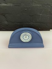 Wedgwood Jasper Ware Portland Blue Oval Mantel Clock 22.5 cm Wide x 12.5 cm High