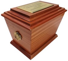 Caskets for Ashes Adult Wooden **Plaque** Mahogany Cremation Box Urn Funeral