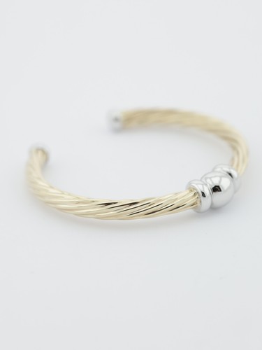 Gold twisted bangle bracelet - bangle,
