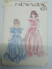 Vintage NEW Look FLOWER GIRL DRESS PATTERN 6211 SIZES 3-8 YRS OLD
