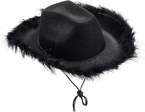 Xadult black fluffy cowboy - 1,