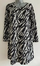 N AND WILLOW WOMENS ZEBRA PRINT LONG SLEEVE JERSEY TUNIC DRESS. SMALL/ UK 8.
