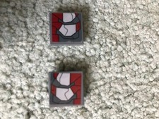 Lego, Dark Bluish Grey, Modified Tiles, Armour Pattern Stickers, Set 76104