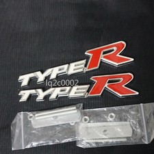 2x Silver Chrome White Red