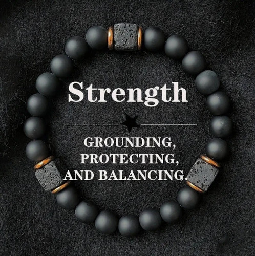 Men volcanic stone - volcanic, bracelet