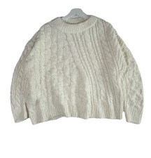 Bimba Y Lola Jumper Womens Size Small Cream Acrylic Wool Blend Sweater Pullover