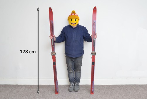 Vintage old wooden ski - ,