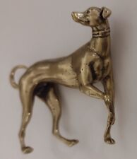 Vintage Brass Greyhound Dog Art Deco Whippet Standing