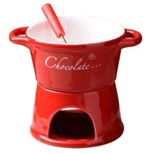 Red Chocolate Fondue Set