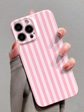 Pink White Striped Phone Case
