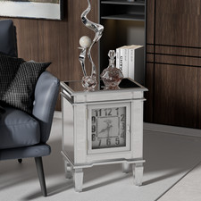 Silver Mirrored Bedside Table