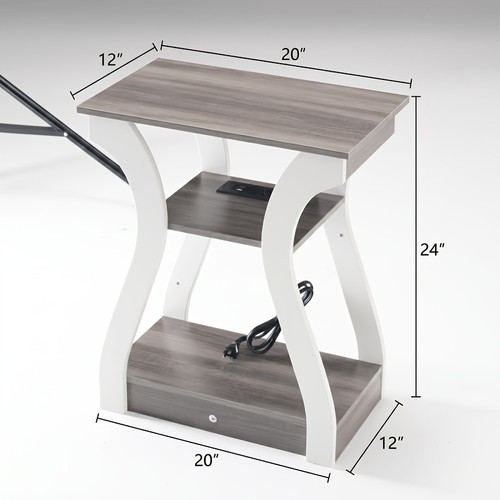 White gray bedside - , table