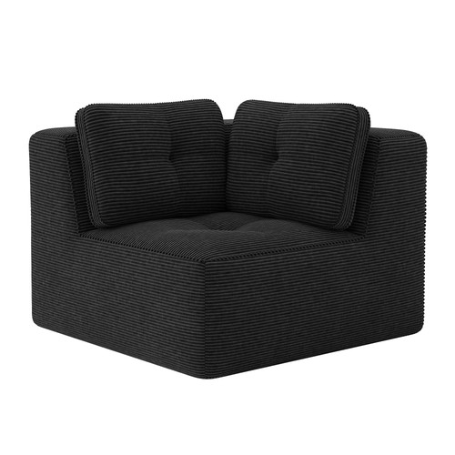 Corner sofa corduroy black - sofa,