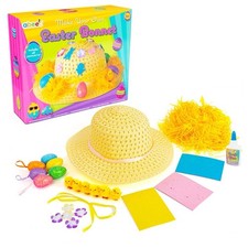 Easter Bonnet Kit Easter Make Your Own Bonnet Hat Craft Set with Chicks,Egg Nest