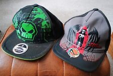 No Fear x2 Snapback Cap Size Junior Green Skull & Devil Style Street wear 