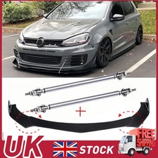 For Volkswagen VW Golf MK4 MK5 MK6 Front Bumper Lip Splitter Spoiler +Strut Rods