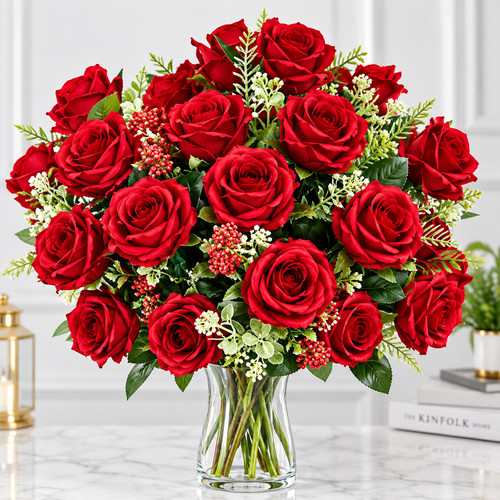 Heads silk rose - rose, artificial