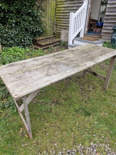 Vintage wooden folding trestle - wooden,