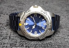 Custom Watch Timex Reef Gear Diver Case Quartz Watch. Sweeping Secs. Blue Dial.