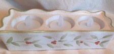 Vintage Yankee Candle  3 xTealight Holder. Handpainted ceramic.