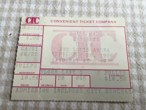Queen ticket joe louis arena - queen,