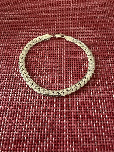 Cuban link bracelet stamped - link, 14