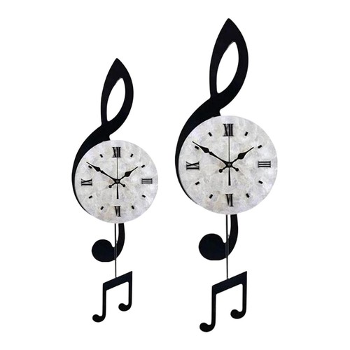 Music note wall clock with - note,