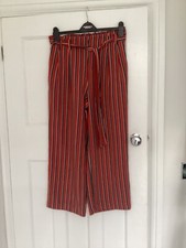 Zara trafaluc collection red & black stripe   cropped trousers size M