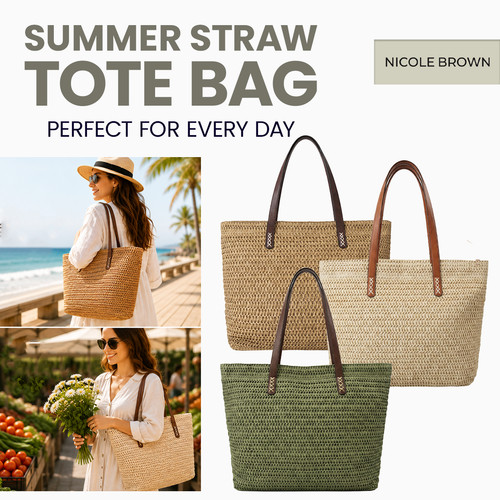 Nicole brown straw beach - nicole, bag