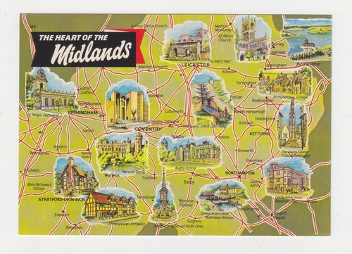 Unused map postcard - unused,