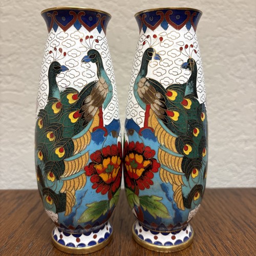 Asian cloisonne bud vases - asian,