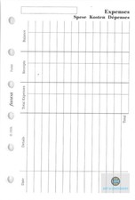 Filofax Pocket size Expenses Notepaper (20 Sheets) Refill - 210605