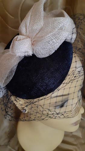 Phase black beige fascinator - phase,