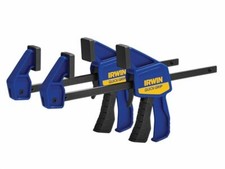 2 x Irwin Quick-Grip T5462EL7 6" Inch 150mm Mini Trigger G Bar Clamp - Twin Pack