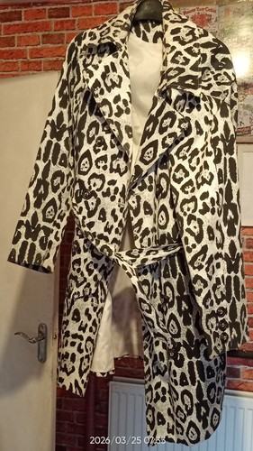 Black white knee length coat - length,