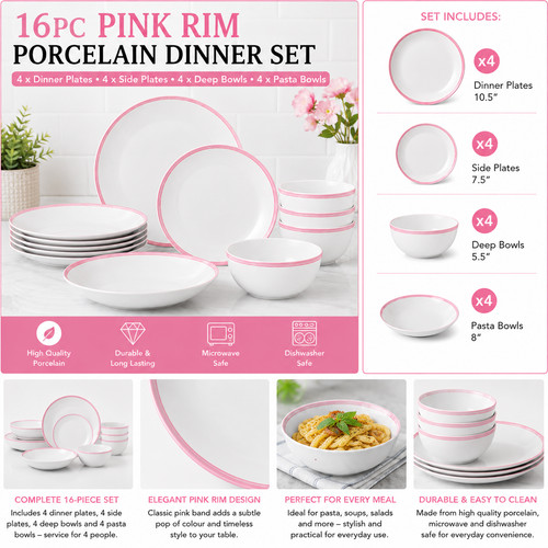 Piece pink rim porcelain - rim,