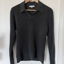 Madewell Johnny-Collar Sweater Polo Shirt Merino Wool Men S Black