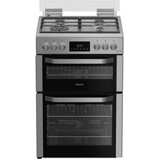 Hotpoint HDG6GDCWX Gas Cooker 60cm Free Standing Stainless Steel New