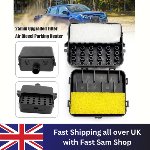 25mm black filter silencer air - black,
