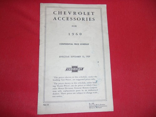 Vintage chevrolet literature - vintage,
