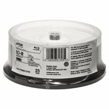 GENUINE TDK Blu-ray Disc 25 Spindle - 25GB 1-6X BD-R - Printable--