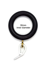 Curtain Rings Black 30mm inner
